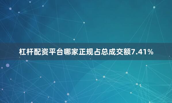 杠杆配资平台哪家正规占总成交额7.41%