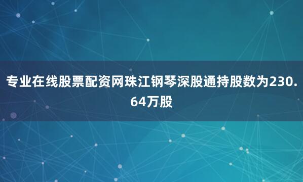 专业在线股票配资网珠江钢琴深股通持股数为230.64万股